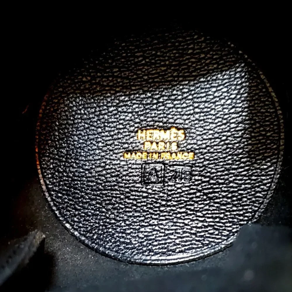 Rare Hermes Vintage Chevre de Coromandel Vespa Pouch Noir Black